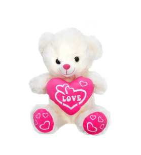 Kalpli Peluş Ayı 30 cm Pembe