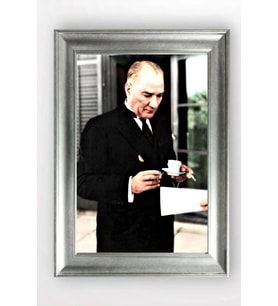 Gümüş Çerçeveli Atatürk Tablo cv1304