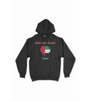 Dubai Bayraklı Kalpli Siyah Sweatshirt Hoodie