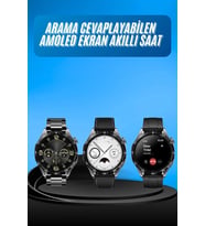 Mey İthalat® Amoled Ekran 3 Kordonlu Akıllı Saat 5.0 Bluetooth Bağlantılı Android İos Uyumlu