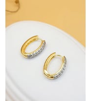 Ellipse Işıltılı Gold & Silver Küpe