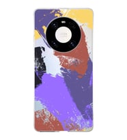 Huawei Mate 40 Pro Uyumlu Kapak Brush Stroke Tasarımlı Şeffaf Silikon Kılıf
