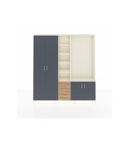 Arges Dolap 13 Raflı 3 Çekmeceli 4 Kapaklı 220x30x243 Aytaşı-Antrasit/Çam