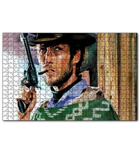 Cakapuzzle Clint Eastwood Yeşil Pançolu ve Silahlı  Puzzle Yapboz MDF (Ahşap) (120 Parça)