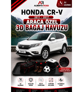 Honda Cr-V 2011 - 2017 Araca Özel 3D Bagaj Havuzu