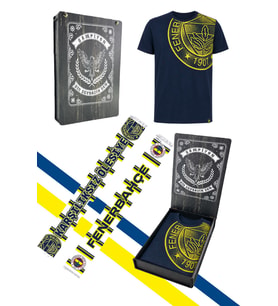 FENERBAHÇE ERKEK TRIBUN HALFTONE LOGOLU TSHIRT ŞAL HEDİYELİ LAZER KUTULU