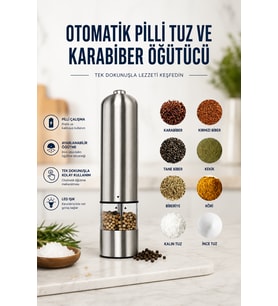 Elektrikli Baharat Öğütücü Kolay Kullanımlı Şık Tasarım