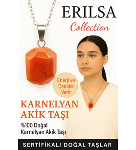 Sertifikalı Fasetli Karnelyan Akik Taşı Kolye – Enerji ve Canlılık Veren Doğal Taş (Çok Renkli)
