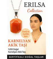 Sertifikalı Fasetli Karnelyan Akik Taşı Kolye – Enerji ve Canlılık Veren Doğal Taş (Çok Renkli)