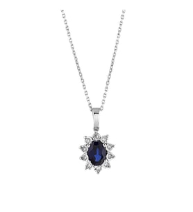 1.10 Karat Safir Pırlanta Kolye