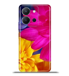 Vivo Y36 Kapak HD Renkli Dizayn Silikon Kılıf - Yıldız Çiçeği
