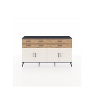 Arges Konsol 3 Raflı 6 Çekmeceli 4 Kapaklı 176x30x99 Antrasit-Aytaşı/Çam