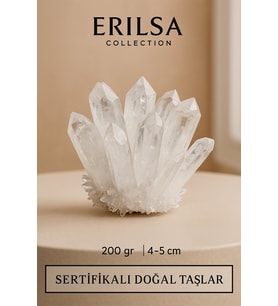 Sertifikalı Ham Kristal Kuvars Dikenli Enerji Taşı – Şeffaf Küme Şifa Kristali Meditasyon Objesi