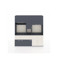 Hyperion Dolap 10 Raflı 6 Çekmeceli 8 Kapaklı 220x44x243 Antrasit-Antrasit/Aytaşı