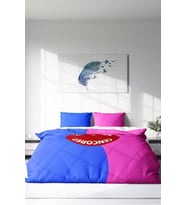 Çift Kişilik ( Lastikli Çarşaflı ) %100 Pamuk Saten Nevresim Takımı Couple Area