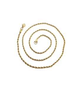 2.5 Mm Çelik Halat - Burgu Sarı Renk 24 Ayar Altın Kaplama Çelik Zincir