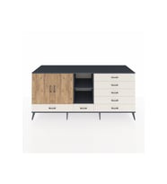 Kronos Konsol 4 Raflı 7 Çekmeceli 2 Kapaklı 220x59x99 Antrasit-Çam/Aytaşı