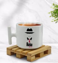 BK Gift Kişiye Özel Baba Godfather Tasarımlı T Kulplu Beyaz Middle Kupa Bardak-11