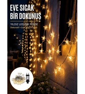 Yıldız Led Işık 5 Metre Dekoratif Aydınlatma Günışığı Yeni Nesil