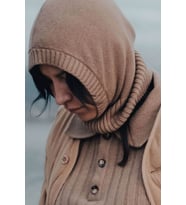 Balaclava Kadın Triko Kar Maskesi Bere Boyunluk (Camel)