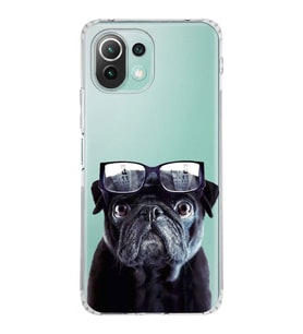 PrintiFy Xiaomi Mi 11 Lite ile Uyumlu Köpek 3 Kamera Korumalı Şeffaf Kılıf