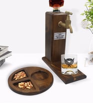 BK Gift Kişiye Özel İsimli Viski Bardağı & Ahşap İçki Standı & Ahşap Sunum Tabağı Çerezlik Hediye Seti-23