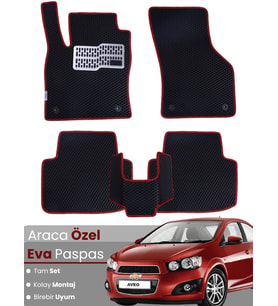CHEVROLET AVEO (2012-2015) Uyumlu EVA Paspas Tam Set–Araca Özel,Su Geçirmez,Kolay Montaj