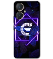 Vivo Y27 Kılıf HD Desen Baskılı Kılıf - Dark Neon Yaprak G Harfi