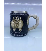 Periboia Orta Parmak Motifli çelik kupa bardak Kod 6978 (Turkuaz)