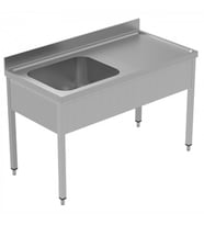 Electrolux Professional Tek Evyeli Tezgah, Evyesi 600x500 Mm, Damlalığı Sağda, Taban Raflı - 1400 Mm, Plus LSGLG1416D