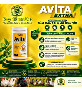 Tüm Kanatlılar, Güvercin ve Kafes Kuşları İçin Avian Avita Extra 1 Kg. Büyüme Gelişme Verim Destekle