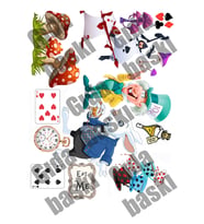 Yenilebilir Şeker Kağıdı Alice İn Wonderland Temalı Pasta Süsleme