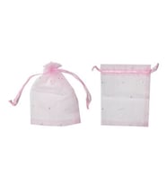 Kese taşlı küçük pembe 9x12cm p50-