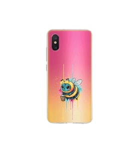 Xiaomi Mi 8 Pro ile uyumlu Splash arı tasarımlı şeffaf silikon kılıf