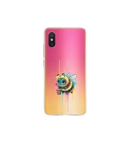 Xiaomi Mi 8 Pro ile uyumlu Splash arı tasarımlı şeffaf silikon kılıf