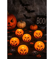 Halloween Bal Kabağı Mumluk 6 Cm 6lı şeker kovası