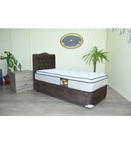 Baza Yatak Başlık 17474 Taytüy Kahverengi  Kumaş Pamuk Ful Ort Yatak 100*200