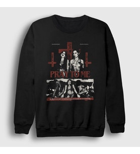 Presmono Unisex Siyah Pray To Me Palaye Royale Sweatshirt 529339tt