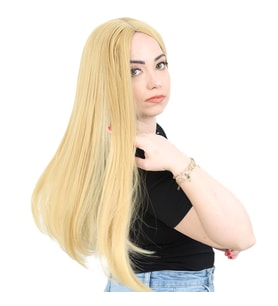 Fiber Sen Uzun Düz Peruk / Sarı