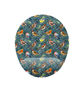 Kuşlar Desenli Bilek DestekliKaymaz Buruşmaz Kırılmaz Mouse Pad
