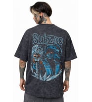 Subzero Mortal Kombat Anime Sırt Baskılı Unisex Oversize Eskitme Yıkamalı Tişört