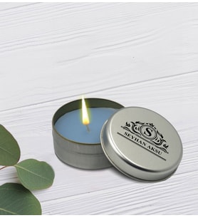 BK Gift Kişiye Özel İsimli Silver Metal Kutuda Kokulu Mum-3, Ev Hediyesi, Arkadaşa Hediye, Kokulu Mum