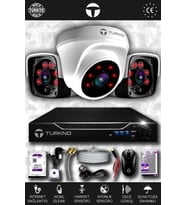 TURKNO 3 Kameralı Pania 1 İç Kamera Set 250 GB HDD Full HD Gece Görüşlü Güvenlik Kamerası Sistemi