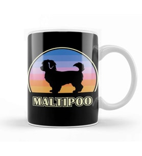 Maltipoo Mom Maltipoo Vintage Sunset Dog Kupa Bardak Porselen