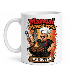 Mangal Maestrosu Yazılı Komik Kupa Bardak Esprili Hediye Baskılı Porselen