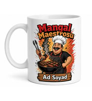 Mangal Maestrosu Yazılı Komik Kupa Bardak Esprili Hediye Baskılı Porselen