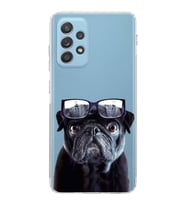 PrintiFy Samsung A52S 5G ile Uyumlu Köpek 3 Kamera Korumalı Şeffaf Kılıf