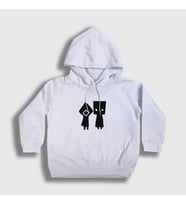 Presmono Unisex Çocuk Beyaz Six And Mono Little Nightmares Kapüşonlu Sweatshirt 160220tt (Beyaz)
