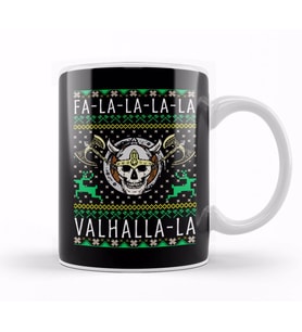 Fa La La La Valhalla La Viking God Ugly Christmas Kupa Bardak Porselen