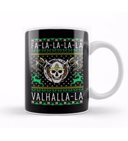 Fa La La La Valhalla La Viking God Ugly Christmas Kupa Bardak Porselen